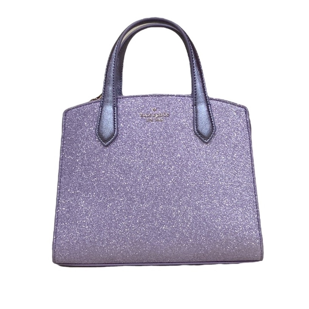 Kate Spade Lilac Frost Purple Tinsel Glitter Fabric Sparkle Satchel Purse Bag